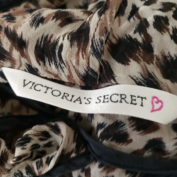 Victoria Secret Womens Animal Print Silk Kimono Size XS Mob Wife Intimate Sexy - Picture 3 of 9